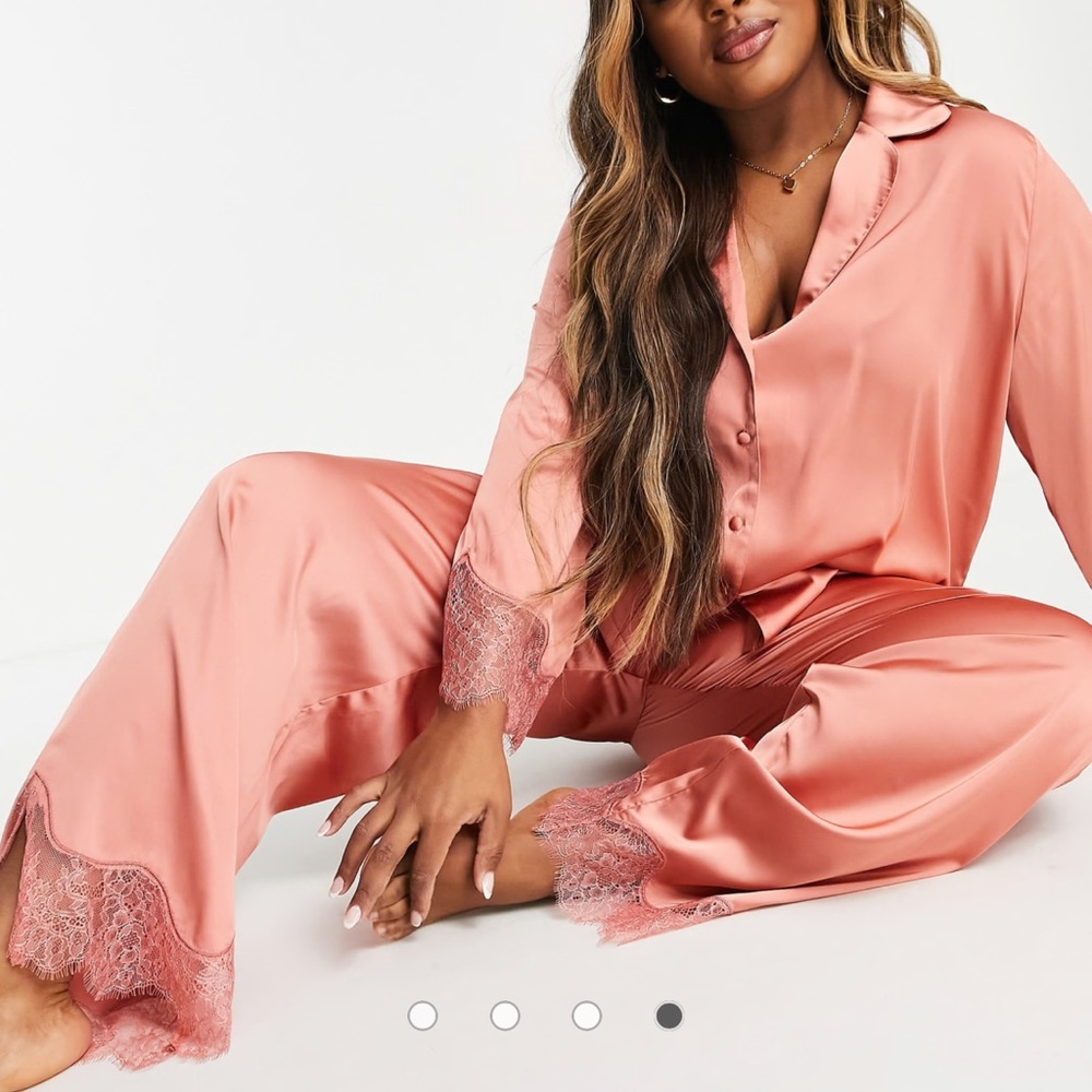 ASOS CURVE pink pajama set